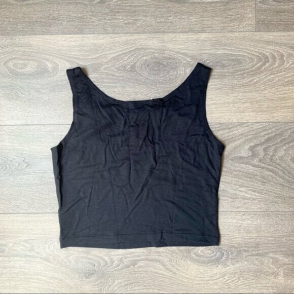 Revolve LNA Women's Cut Out Crop Tank Top Black Stretch Sleeveless Size XS - Picture 5 of 11